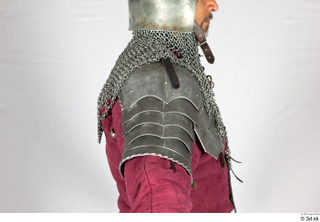  Photos Medieval Knight in mail armor 7 Historical Medieval Soldier red gambeson upper body 0017.jpg